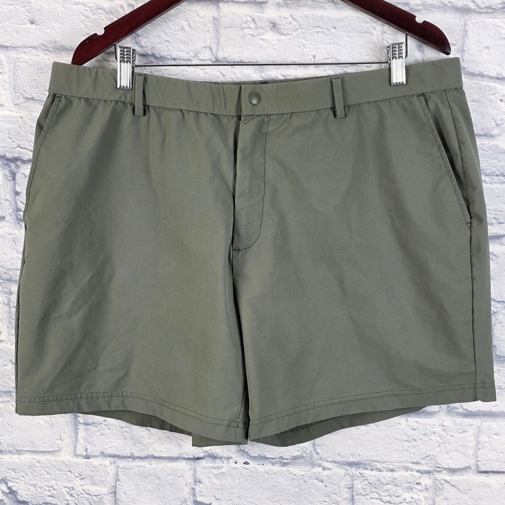 Bearbottom Mens Tech Shorts Olive Green‎ 5.5 Inch Inseam Stretch Size 2XL 37"